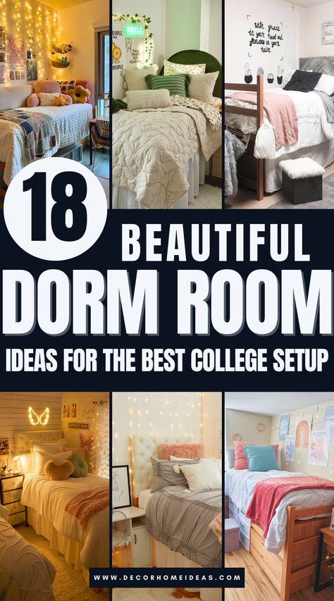 Learn how to decorate your college dorm room for maximum appeal with these simple yet stylish tips. From choosing the right color palette to optimizing storage and adding personal touches, discover creative ways to make your dorm both functional and visually appealing. Dorm Room Cooking, Dorm Room Decor Diy, Best College Dorms, Trendy Dorm Room, Dorm Themes, Girl College Dorms, Beautiful Dorm Room, Modern Decor Ideas, Stylish Tips