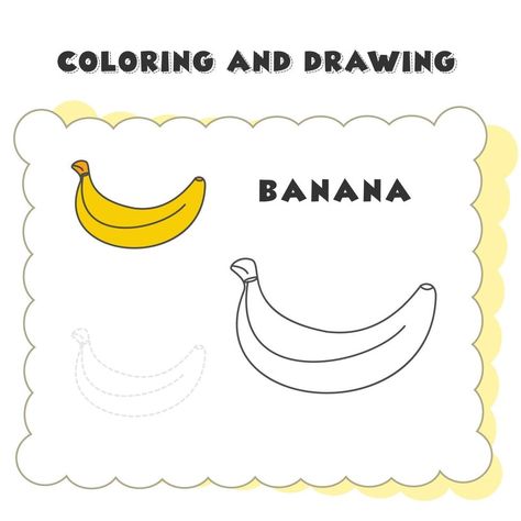 Single Drawing, Drawing Book, A Banana, Vector Art, Vector Free, For Free, Clip Art, Education, Drawings