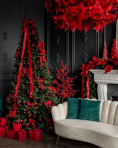 Classy in Red — Winter 2022 | Mint Room Studios Mint Room, Christmas Tree Inspo, Red Christmas Decor, Glam Christmas, Elegant Christmas Trees, Christmas Themes Decorations, Classy Christmas, Christmas Interiors, Christmas Tree Inspiration