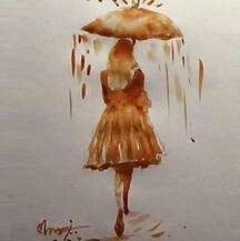 Coffee Painting Ideas, Lilith Painting, Painting With Coffee, Fast Painting, Coffee Art Drawing, Watercolor Painting Easy, Coffee Art Painting, Coffee Watercolor, Coffee Artwork