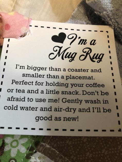 No Sew Mug Rug, Felt Mug Rugs Patterns Free, Mug Rug Poem Printable, Mug Rug Tags, Mug Rugs Patterns Free, Mug Rug Tutorial, Quilted Mug Rugs, Mug Mats, Diy Gifts To Sell