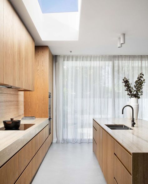 Skylight in kitchen Skylight In Kitchen, Skylight Kitchen, Faucets Kitchen, Sinks Kitchen, Kitchen Floors, Kitchen Living Dining, Modern Extension, Tiles Kitchen, The Local Project