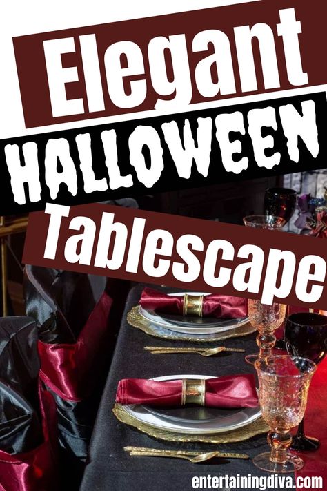 Elegant Halloween Tablescape | Birthday Party Ideas Black And Gold Table Setting, Black And Gold Halloween, Black And Gold Table, Table Decor Inspiration, Lace Candle Holders, Lace Candles, Halloween Table Settings, Gold Table Setting, Gold Halloween