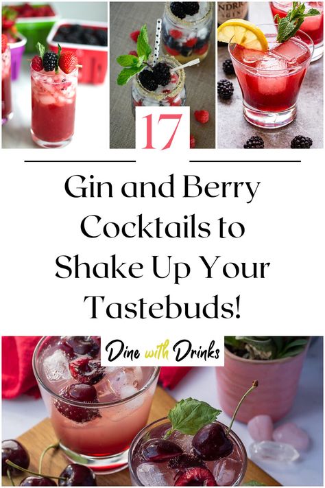 Collage of 4 gin and berry cocktails. Berry Cocktail Recipes, Berry Cocktails, Bebida Gin, Berry Gin, Berry Cocktail, Raspberry Cocktail, Berry Recipes, Best Gin, Fruity Cocktails