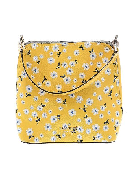 Kate Spade New York Leather Satchel Size: One Size Bags - used. 100% Leather, Floral | Kate Spade New York Leather Satchel: Yellow Floral Bags Floral Bags, Leather Floral, Yellow Leather, Yellow Floral, Leather Satchel, Kate Spade New York, Kate Spade, Satchel, Women Handbags