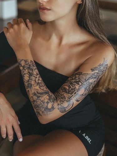 Tattoo Ideas For Women Mythical Tattoos For Women, Mythical Symbols, Mythical Tattoos, Tattoos For Women Sleeve, Dragon Sleeve, Create A Tattoo, Comic Tattoo, Dragon Sleeve Tattoos, Mythical Dragons