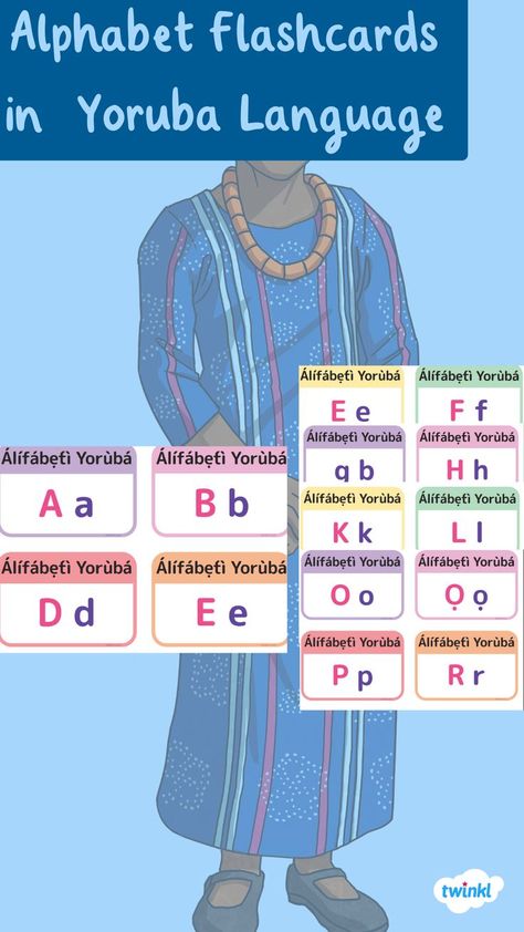 Alphabet Flashcards in Yoruba Language. Nigerian Language, Yoruba Language, Alphabet Flash Cards, Alphabet Flashcards, Teaching Children, Learning Languages, Flash Cards, The Alphabet, The Basics