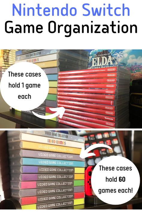 Check out our awesome Nintendo Switch accessories. Each game case holds up to 60 Nintendo Switch games, and whatever color your joy-cons, we have a case to match! Our Nintendo Switch organizers fit easily on a shelf and vanquish the clutter of the red cases games come with. Nintendo Game Storage, Nintendo Switch Organization, Nintendo Switch Game Storage, Switch Game Storage, Thirty One Games, Video Game Organization, Video Game Storage, Switch Case, Switch Accessories