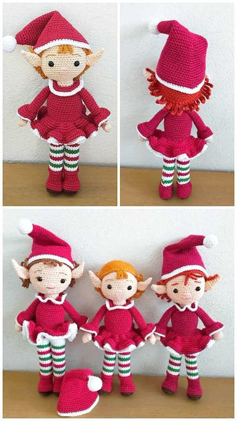 Amigurumi Elf Free Crochet Pattern - Free Amigurumi Crochet Elf Pattern Free, Elf Crochet Pattern Free, Crochet Elf On The Shelf, Crochet Christmas Elf, Crochet Elf Hat Pattern, Elf Amigurumi, Crochet Patterns For Christmas, Crochet Boutique, Crochet Elf Hat