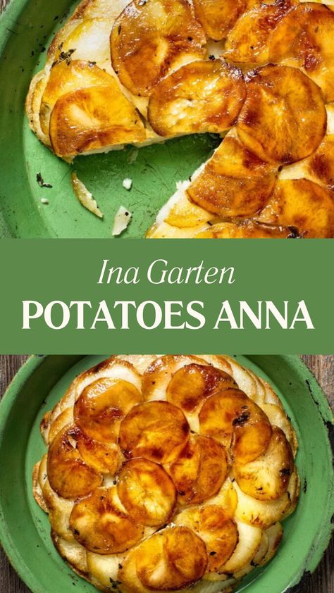 Ina Garten Potatoes Anna Balsamic Thyme Potato Torte, Ina Garten Roasted Cauliflower Recipes, Potatoes Anna Martha Stewart, Pomme Anna Potatoes, Crispy Balsamic Potato Torte With Fresh Thyme, Potato Anna Recipe, Potatoes Anna Recipe, Ina Garten Christmas Dinner, Lyonnaise Potatoes Recipe