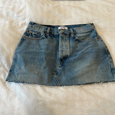 Vintage Re-Done Denim Mini Skirt Skirt From Jeans, Mini Skirt Jeans, Jean Skirt Mini, Jean Skirt Outfit, Redone Denim, Vintage Mini Skirt, Mini Skirt Denim, Jean Skirt Outfits, Skirts Vintage