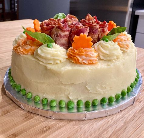 Meat Birthday Cake, Doggie Birthday Cake, Cake For Dogs, Doggie Birthday, Meat Cake, Burger Cake, Dog Birthday Cake, Potatoes Carrots, Dog Bakery