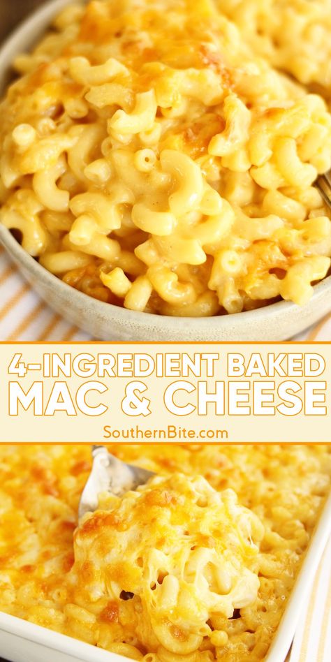 This 4-Ingredient Baked Mac and Cheese combines macaroni, heavy cream, cream cheese, and sharp cheddar to create a simple but super creamy baked macaroni and cheese your entire family will love! Macaroni And Cheese Half And Half, Simply Mac And Cheese Recipe, Mac And Cheese Recipe Half And Half, Recipes For Dinner Mac And Cheese, Easiest Baked Mac And Cheese, Mac And Cheese Recipe Dutch Oven, Cream Of Cheddar Mac And Cheese, Crusted Mac And Cheese Baked Macaroni, Oven Baked Creamy Mac And Cheese