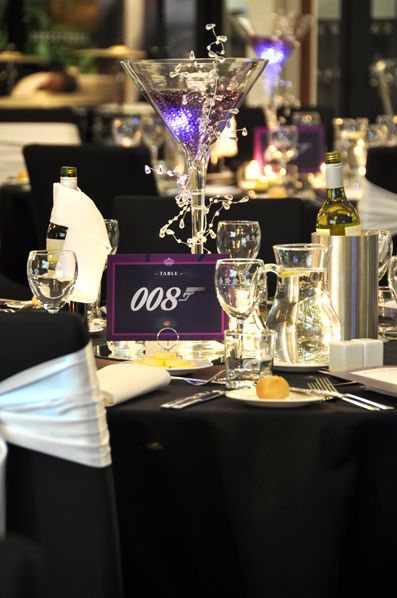 007 Table Decorations, James Bond Table Decorations, James Bond Gala Theme, Bond Wedding Theme, James Bond Prom, 007 Wedding, James Bond Wedding, Bond Casino Royale, Bond Wedding