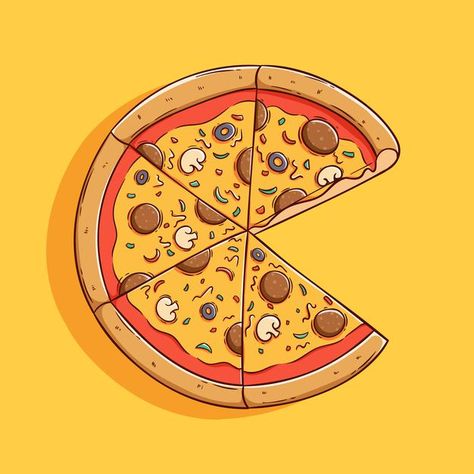 Pizza Slice Drawing, Pizza Doodle, Pizza Illustration, Easy Pencil Drawing, Pizza Cartoon, Pizza Drawing, Pizza Vector, Restaurant Website Design, Pizza Art