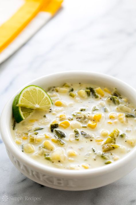 Poblano Corn Chowder, Poblano Corn, Cream Based Soups, Creamy Corn, Corn Chowder, Chowder Recipes, Simply Recipes, Fresh Corn, Just Cooking