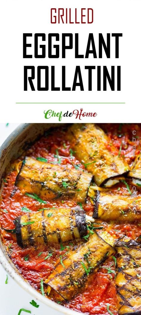 An Eggplant recipe, easy to prepare and best summer dinner ever! You will love the flavors! Eggplant Rollatini is low-carb alternative to lasagna roll-ups and tastes like cheesy Eggplant Parmesan with hidden serving of zucchini. OMG, quite a mouthful! Just try it! #eggplantrollatini #eggplantrecipes #eggplant #summerrecipes #lowcarbrecipes #lowcarbdinner #dinnerrecipes #dinnerideas #summerrecipeideas #summerdinner Low Carb Eggplant Recipes, Italian Eggplant Recipes, Grilled Eggplant Recipes, Eggplant Rollatini Recipe, Best Eggplant Recipe, Eggplant Recipes Healthy, Eggplant Rollatini, Eggplant Recipes Easy, Eggplant Recipe