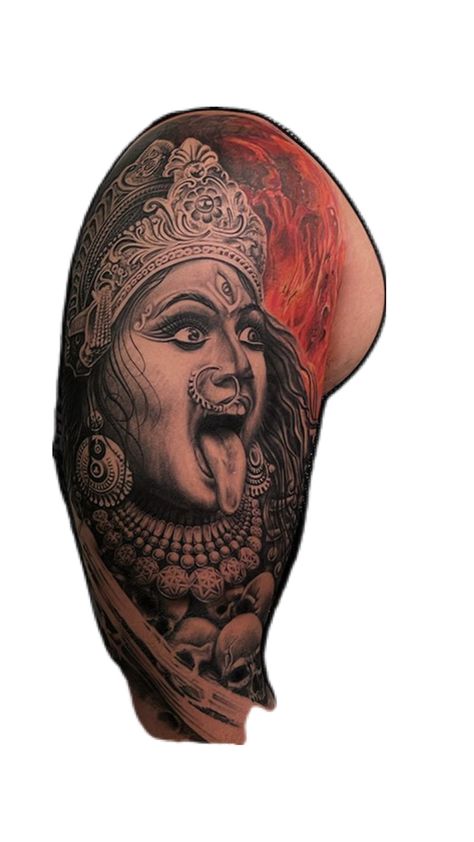 Vhh Kali Tattoo, Om Earrings, Krishna Tattoo, Broken Screen Wallpaper, Body Art Photography, My Tattoo, Hand Tattoos For Guys, Shiva Art, Temporary Tattoo