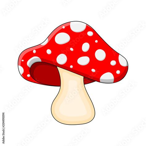 Stock Image: cartoon mushroom toadstool isolated on white background Mushroom Image, Mushroom Cartoon, Cartoon Mushroom, A Cartoon, White Background, White