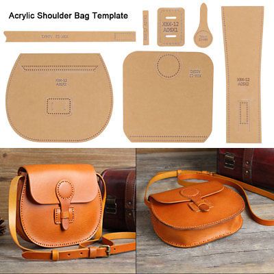 Leather Craft Clear Acrylic shoulder bag handbag Pattern Stencil Template DIY Leather Pattern Diy, Leather Templates, Leather Purse Pattern, Sac En Cuir Diy, Handbag Making, Handbag Sewing Patterns, Crossbody Bag Pattern, Beg Tangan, Bag Template