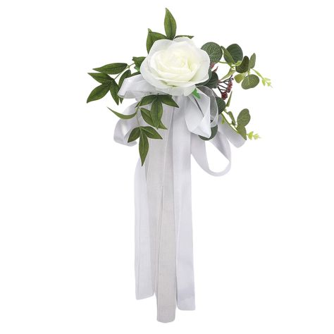 PRICES MAY VARY. MATERIAL:These wedding aisle floral decorations are made from premium silk, ribbons for a clear and light finish. Silk roses come to life. These artificial flower decorations will make your wedding ceremony romantic and dreamy. ELEGANT DESIGN: These aisle pew flowers are composed of rose and blush silk roses and green leaves, with ribbons, elegant and beautiful, full of French country vintage atmosphere, its vibrant colors brighten up the wedding benches and make your wedding lo Wedding Aisle Chair Decorations, Wedding Bench, Rose Chair, Pew Flowers, Diy Bridal Bouquet, Wedding Chair Decorations, Aisle Flowers, Silk Bouquet, Chair Decor