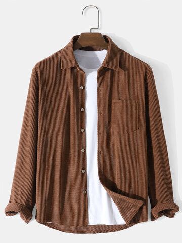 Red Shirt Outfits, Corduroy Skirt Outfit, Mens Corduroy, Stylish Men Wear, Shirt Outfit Men, Brown Corduroy Jacket, Minimalist Fashion Men, Men Stylish Dress, Casual Long Sleeve Shirts