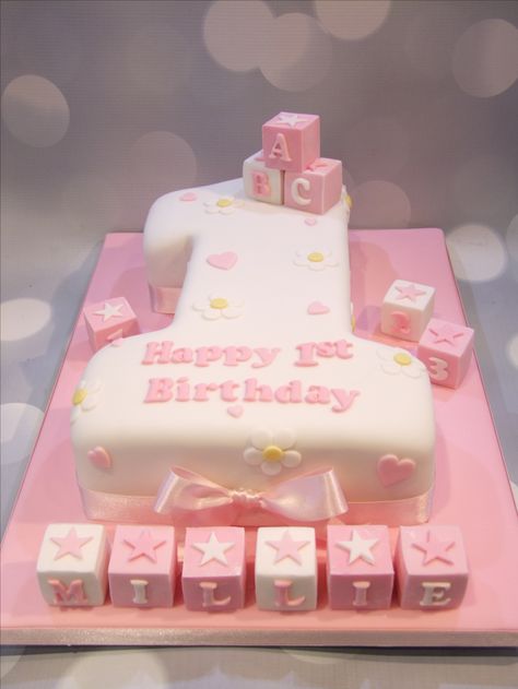 No 1 Cake 1st Birthdays, One Year Birthday Cake Ideas, Cake For Baby Girl 1 Year, 1st Birthday Girl Cake Ideas, 1st Bday Cake Ideas, 1 St Birthday Cake Girl, 1 Year Baby Girl Birthday Cake, Birthday Cake For 1 Year, Birthday Cake 1 Year