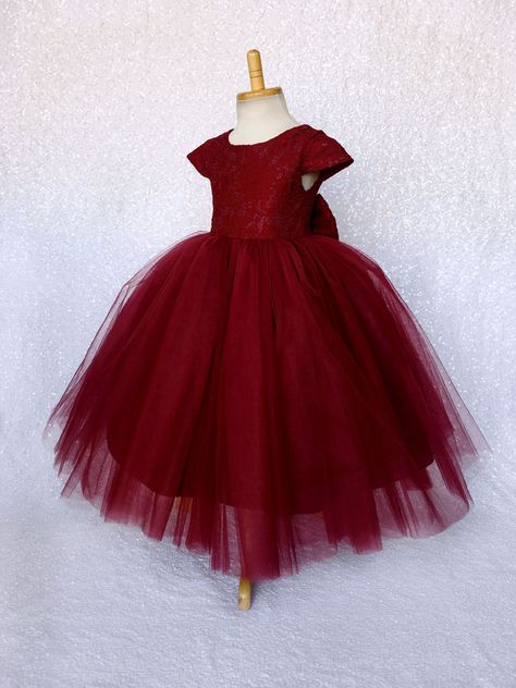 Thanks for the kind words! ★★★★★ "It was exactly what I was looking for!" Sabrina https://etsy.me/3cimBXr #etsy #red #wedding #christmas #bridesmaid #flowergirl #girlsdress #graduation #recital #pageant Bow Photoshoot, Infant Pageant, Formal Flower Girl, Burgundy Wedding Dress, Layered Tulle Dress, Wedding Bridesmaid Flowers, Burgundy Flower Girl Dress, Birthday Ceremony, Red Flower Girl Dresses