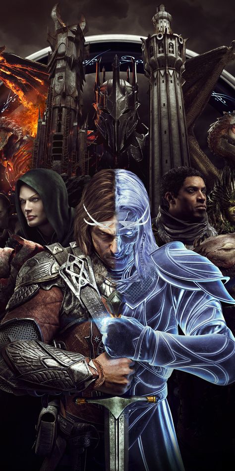 2018, video game, Middle-earth: Shadow of War, 1080x2160 wallpaper Media Sombra, Creative Wallpapers, Middle Earth Shadow, Lord Of The Rings Tattoo, Shadow Of Mordor, Middle Earth Art, Fantasy Heroes, Movie Covers, Gaming Wallpapers