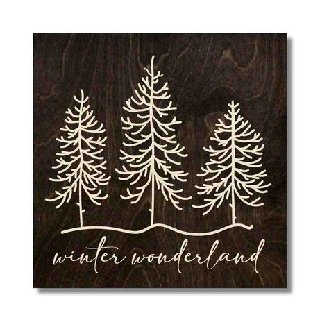 Create a magical winter wonderland in your home with this beautiful carved wooden Christmas sign. Expertly handcrafted from solid wood, this farmhouse-style wall decor features the phrase "Winter Wonderland" in a flowing script font surrounded by pine trees. Distressed paint details give this sign a cozy, vintage appeal, perfect for any rustic or traditional Christmas decor scheme. This winter decor makes a stunning statement piece for displaying above your mantel or sofa during the holidays. An Winter Signs Wooden, Traditional Christmas Decor, Fall Harvest Decorations, Winter Wonderland Decorations, Wooden Carved Signs, Christmas Wooden Signs, Winter Signs, Wooden Wedding Signs, Traditional Christmas Decorations