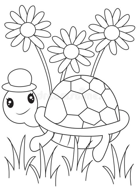 Coloring Outlines For Kids, Coloring Book Art Easy, Painting Worksheets For Kids, Colouring Pictures For Kids, Coloring Pages Turtle, Drawing Sheets For Kids, Turtle Coloring Pages Free Printable, May Coloring Pages, Colouring Sheets For Kids