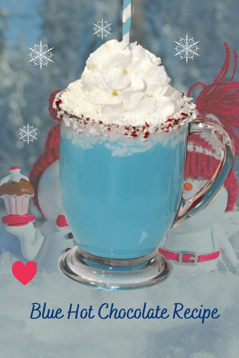 Frostbite Blue Christmas Cocoa, Blue Hot Chocolate, Frozen Hot Cocoa, Frozen Hot Chocolate Recipe, Christmas Cocoa, Frozen Hot Chocolate, Hot Chocolate Recipe, Cocoa Recipes, Hot Coco