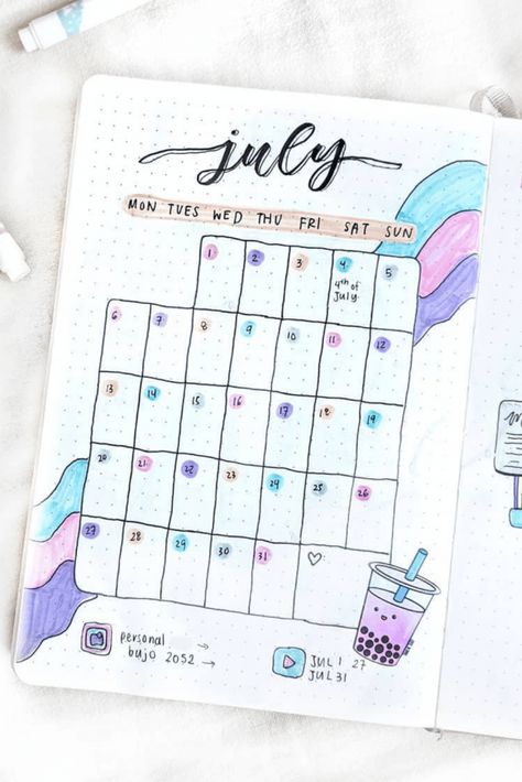 Calendar Notebook Ideas, Bujo Calendar Monthly One Page, Calendar Notes Ideas, Diary Calendar Ideas, May Calender Aesthetic, How To Make A Calendar In A Notebook, Notebook Calendar Ideas, Diy Calendar Ideas Notebooks, Homemade Calendar Ideas