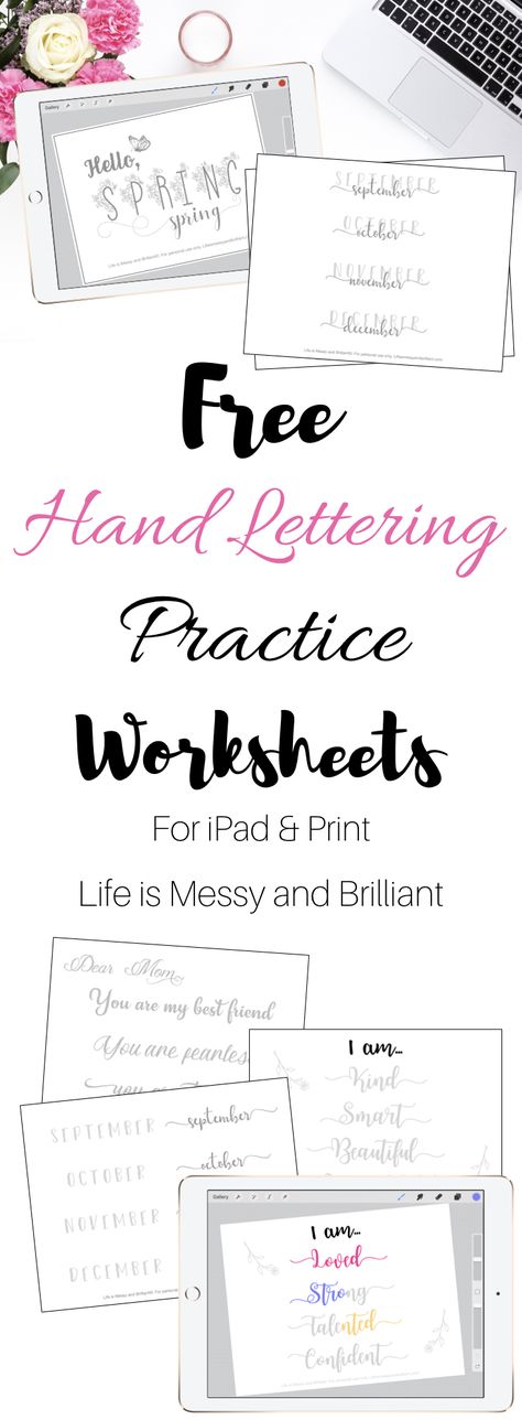 hand lettering practice, hand lettering worksheets, iPad lettering #handlettering #ipadlettering #procreate Brush Letters, Hand Lettering Printables, Lettering Practice Sheets, Brush Lettering Worksheet, Letras Cool, Lettering Worksheets, Spanish Flashcards, Hand Lettering Practice Sheets, Lettering Procreate