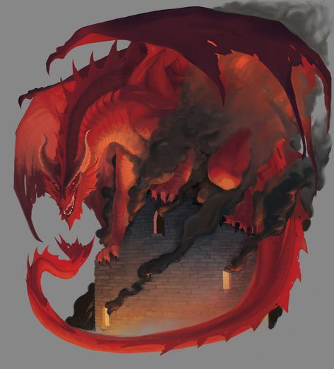 Ancient Red Dragon, Tiamat Dragon, Legendary Dragons, Ancient Dragon, Beast Creature, Dnd Dragons, Dragon Sketch, Dragon Rpg, Creature Artwork