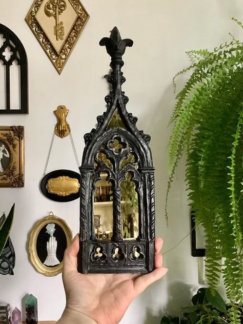 Wall Art – A Familiar Spirit Gothic Arch, Gothic Wall Decor, Kid Friendly Halloween, Dark Home Decor, Goth Home, Dark Home, Arch Mirror, Wall Art Collection, Dreamy Room