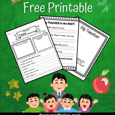 I Love My Teacher Because Free Printable I Love My Teacher, Kids Handwriting, Cat Coloring Book, Wonderful Wednesday, People Skills, Express Gratitude, Travel Recommendations, Teacher Worksheets, Teacher Printable