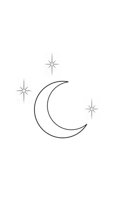 Moon Fineline Tattoo, Luna Tattoo Design, Crescent Moon Tattoo Design, La Luna Tattoo, Simple Moon Tattoo, Moon Line Art, Moon And Stars Tattoo, Luna Tattoo, Line Drawing Tattoos