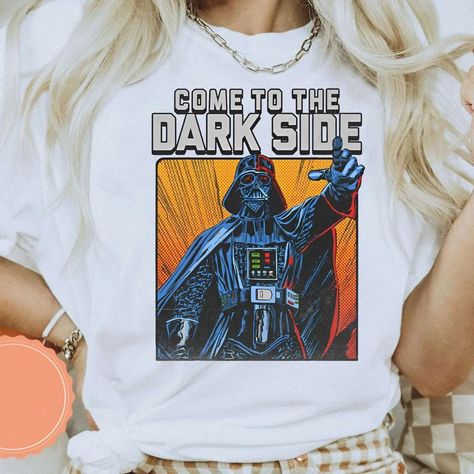 Disney Darth Vader Come To The Dark Side Graphic Star Wars Shirt Check more at https://wondermento.com/product/disney-darth-vader-come-to-the-dark-side-graphic-star-wars-shirt/ Starwars Shirts Women, Graphic Star, Darth Vader Pull My Finger T Shirt, Darth Vader Disney Shirt, Starwars T Shirts, Star Wars Vintage Tshirt, Star Wars Shirt, Epcot Shirts, Beach Sports