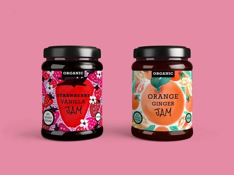 Jam Packaging and Label Design by Tasha's Design on Dribbble Packaging And Label Design, Jam Jar Labels, Ebook Template Design, Jam Packaging, Packaging And Label, Jam Label, Christmas Jam, Tea Labels, Jar Packaging