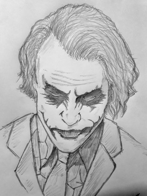 Joker Sketch Pencil, Joker Drawing Pencil, Heath Ledger Joker Drawing, Joker Drawing Sketches, The Joker Drawing, Joker Drawing Easy, Joker Art Drawing, Black Representation, Joker Sketch