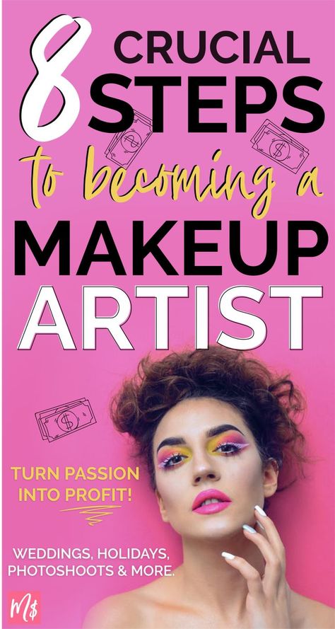 Become a freelance makeup artist following these 8 actionable steps. A makeup artist can earn extra money with little qualifications. Try out this fun side hustle working in wedding makeup or even film/TV/photoshoots. Build a strong business starting with this guide. 💄 freelance makeup artist, extra money, mua, #mua, makeup Makeup Artist Kit Organization, Makeup Artist Resume, Makeup Artist Career, Makeup Artist Kit Essentials, Becoming A Makeup Artist, Beauty Entrepreneur, Makeup Artist Kit, Mom Group, Freelance Makeup Artist