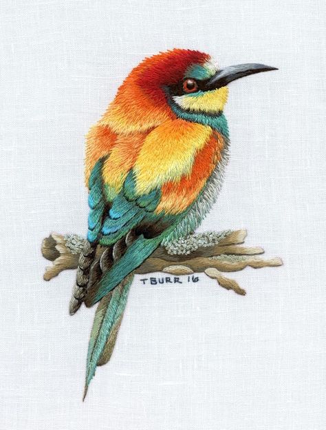 European bee eater digital download Needle Painting Embroidery, Trish Burr, Embroidery Birds, Joy Design, Needle Painting, Decoupage Papers, Painting Embroidery, Gif Animated, Crewel Embroidery Kits