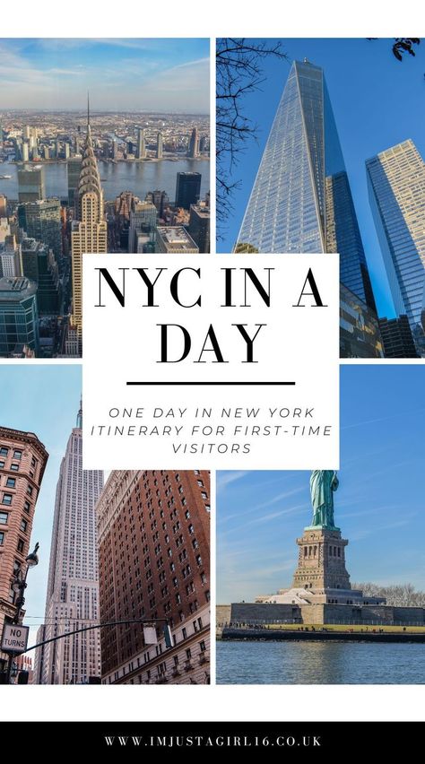 Are you planning a trip to New York City for the first time? Are you wondering whether it’s possible to see NYC in a day? Do you need help putting together the perfect New York itinerary to ensure that you see and do as much as possible in just one day? You’ve come to the right place! If you’re a first-time visitor to the Big Apple and you want some help planning a trip to New York, check out my ultimate guide below on how to see NYC in one day! One Day In Nyc, New York Itinerary, Day In New York City, Nyc Itinerary, 1 Day Trip, Day In Nyc, Living In Nyc, New York City Guide, Things To Do In Nyc