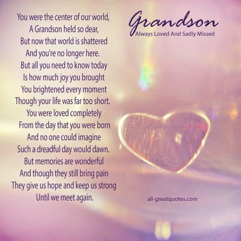 Loss Of Grandson, Birthday In Heaven Quotes, Grandson Quotes, Quotes About Grandchildren, In Heaven Quotes, Happy Birthday In Heaven, Grandparents Quotes, Loved One In Heaven, Sympathy Quotes