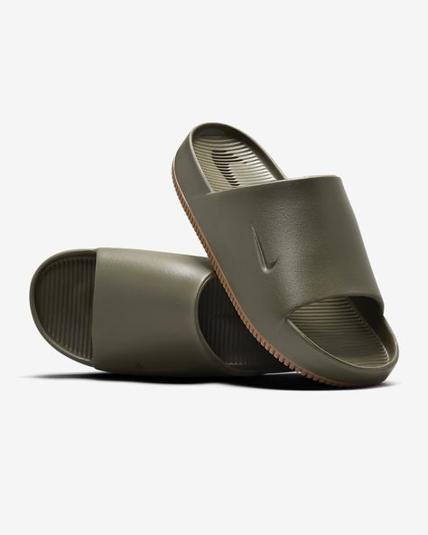 Nike Calm Men's Slides. Nike.com Slides Nike, Olive Style, Men Slides, Going To The Beach, Mens Slides, Slides Sandals, Friendly Design, Slide In, Fashion Mens