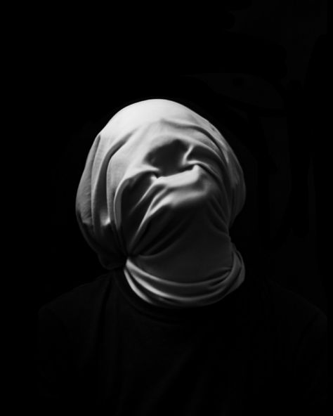 Despair Portrait Photography, Suffocated Aesthetic, Overlap Photography, Distort Photography, Suffocated Art, High Contrast Photography, Mask Photography, Contrast Photography, Photo Black White