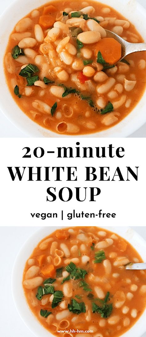 Healthy Bean Soup Recipes, Healthy Bean Soup, Easy Bean Soup, Health Lunch, White Bean Recipes, White Bean Soup Recipes, Healthy Beans, Mediterranean Diet Recipes Dinners, Bean Soup Recipe