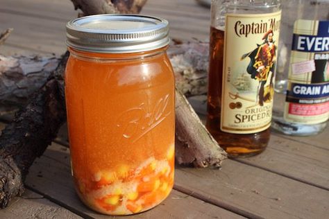 candy corn moonshine Pumpkin Pie Moonshine Recipe, Apple Pie Moonshine Recipe, Homemade Moonshine, How To Make Moonshine, Moonshine Recipe, Apple Pie Moonshine, Leftover Candy, Lemon-lime Soda, Moonshine Recipes