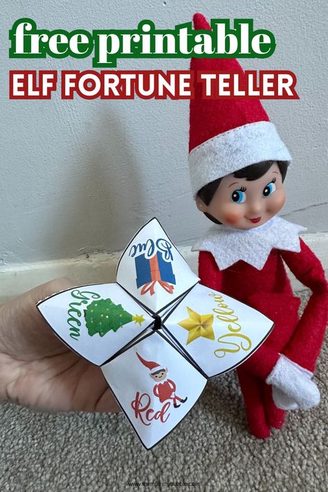 Easy Elf on the Shelf printable fortune teller Elf On The Shelf Joke Ideas, Christmas Fortune Teller, Elf On The Shelf Jokes Free Printable, Elf On The Shelf Game Night, Elf On The Shelf Games Free Printable, Elf On Shelf Printables Free, Elf On The Shelf Free Printables, Elf On The Shelf Printables Free, Elf Jokes For Kids